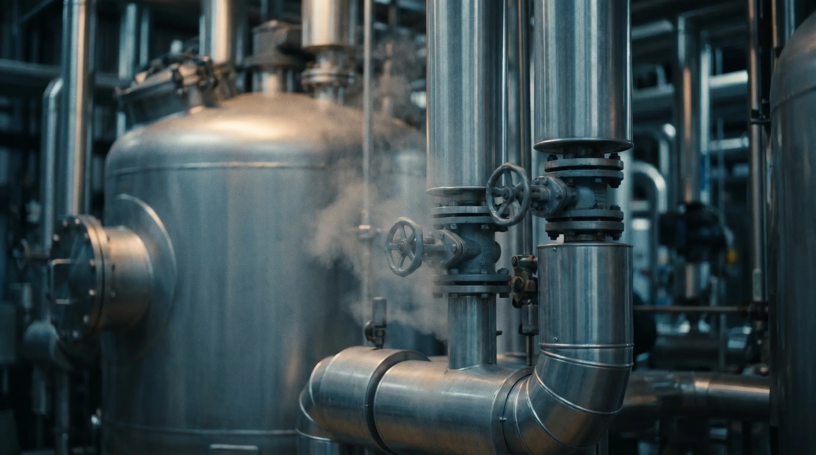 3D render of a carbon capture reactor with a glowing CO2 molecule